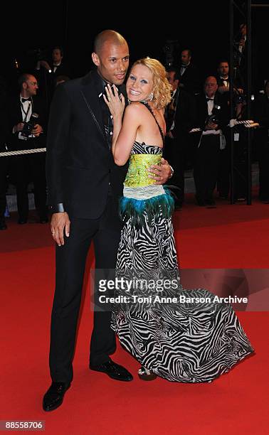 Personality Tatiana Laurens and husband Xavier Delarue attend the 'Vincere' premiere at the Grand Theatre Lumiere during the 62nd Annual Cannes Film...