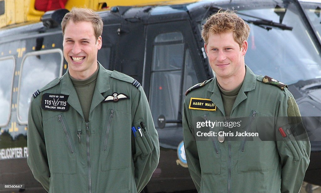 Prince William and Prince Harry Visit RAF Shawbury