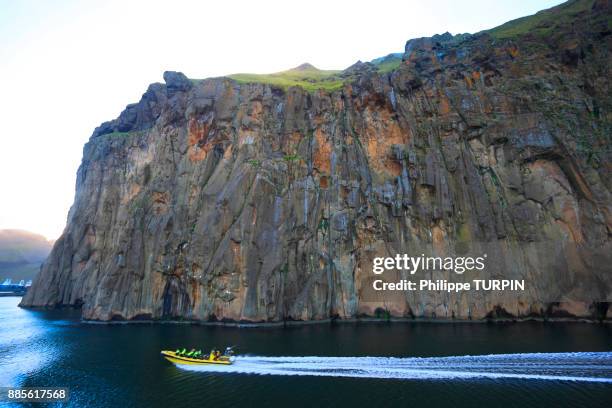 iceland, vestment islands. heimaey. - heimaey fotografías e imágenes de stock