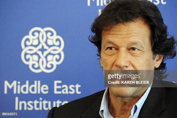 Imran Khan, leader of Pakistan�s Movement for Justice Party , philanthropist, and former cricketer, delivers remarks on June 18, 2009 at the Middle...