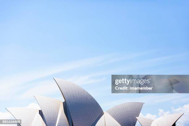 悉尼歌劇院的帆, 藍天背景, 複製空間 - sydney opera house 個照片及圖片檔