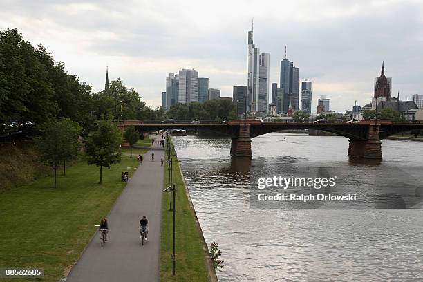 The Frankfurt skyline stands at the river Main on June 18, 2009 in Frankfurt, Germany. The city of Frankfurt, seat of the European Central Bank , the...