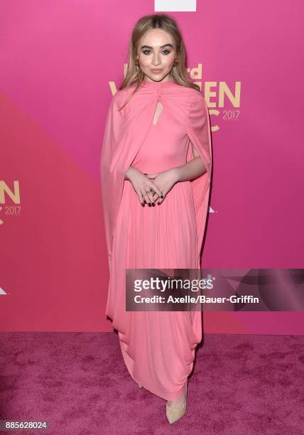 Singer Sabrina Carpenter arrives at the Billboard Women In Music 2017 at The Ray Dolby Ballroom at Hollywood & Highland Center on November 30, 2017...