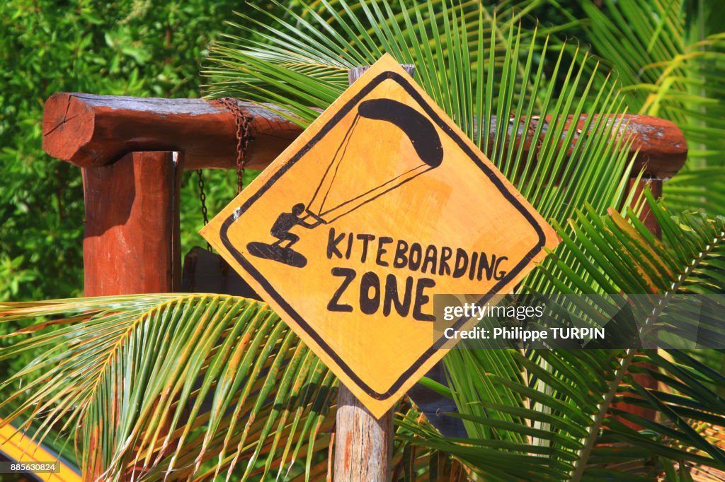 Mexico, Yucatan. Quintana Roo. Costa Maya. Majahual. Kiteboarding zone.