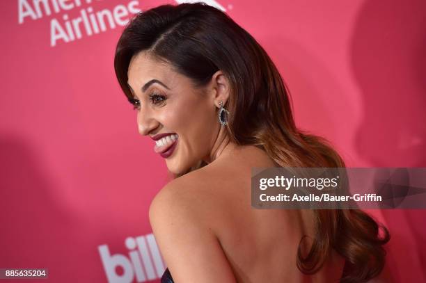 Actress Francia Raisa arrives at the Billboard Women In Music 2017 at The Ray Dolby Ballroom at Hollywood & Highland Center on November 30, 2017 in...