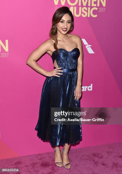 Actress Francia Raisa arrives at the Billboard Women In Music 2017 at The Ray Dolby Ballroom at Hollywood & Highland Center on November 30, 2017 in...