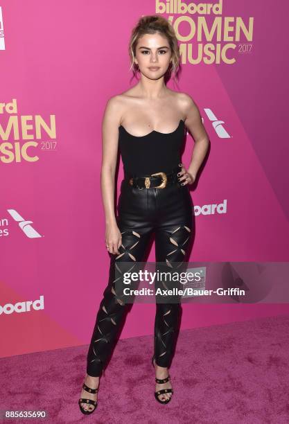 Singer/actress Selena Gomez arrives at the Billboard Women In Music 2017 at The Ray Dolby Ballroom at Hollywood & Highland Center on November 30,...