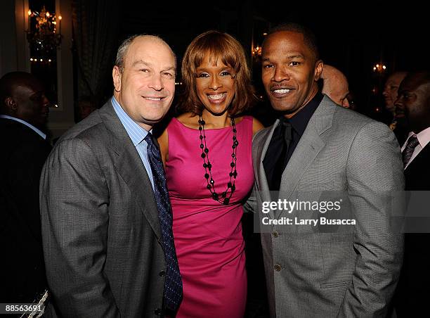 Barry Weiss, Chairman and CEO for RCA/Jive Label Group of Sony Music, Gayle King editor-at-large for O, The Oprah Magazine, and Jamie Foxx attend the...