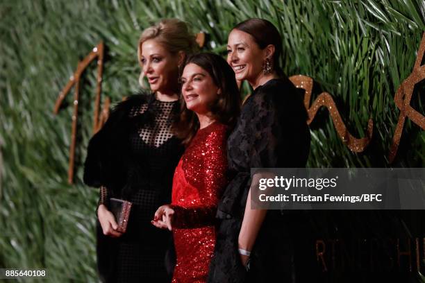 Nadja Swarovski, Natalie Massenet and Caroline Rush attend The Fashion Awards 2017 in partnership with Swarovski at Royal Albert Hall on December 4,...