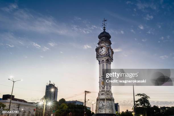 amazing view of famous clock's square (praca do relogio in portuguese), in belem do para, brazil - belem stock pictures, royalty-free photos & images