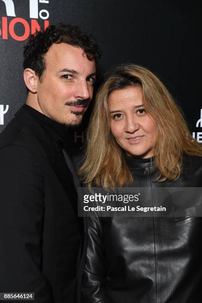 Nicolas Ouchenir and guest attend the Hublot and Berluti unveil of two new watches at Hotel D'Evreux on December 4, 2017 in Paris, France.