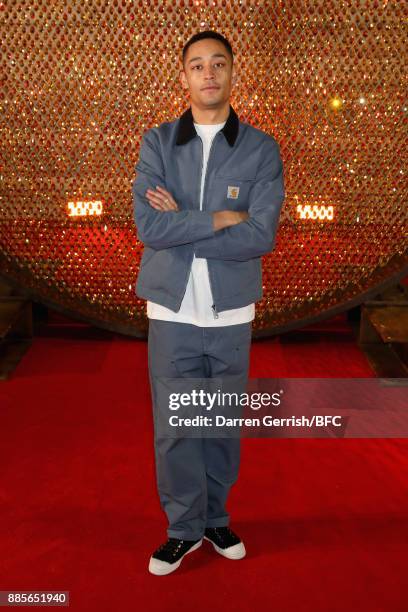Loyle Carner attends the Swarovski Prolouge at The Fashion Awards 2017 in partnership with Swarovski at Royal Albert Hall on December 4, 2017 in...