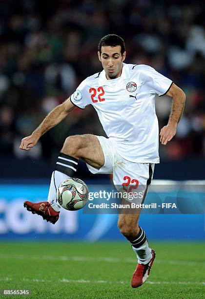 Mohamed Aboutrika of Egypt in action during the FIFA Confederations Cup Group A match between Egypt and Italy at the Ellis Park Stadium on June 18,...