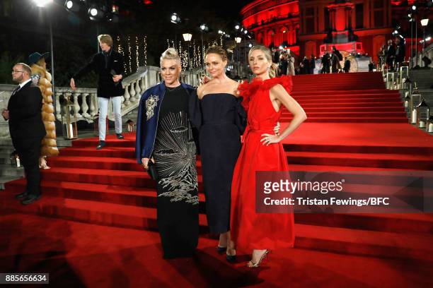 Pink, Stella McCartney and Annabelle Wallis attend The Fashion Awards 2017 in partnership with Swarovski at Royal Albert Hall on December 4, 2017 in...