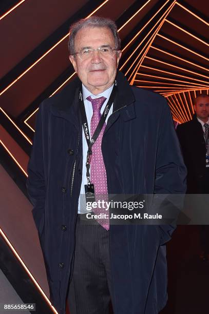 Romano Prodi attends LAMBORGHINI URUS WORLD PREMIERE on December 4, 2017 in Sant'Agata Bolognese, Italy.