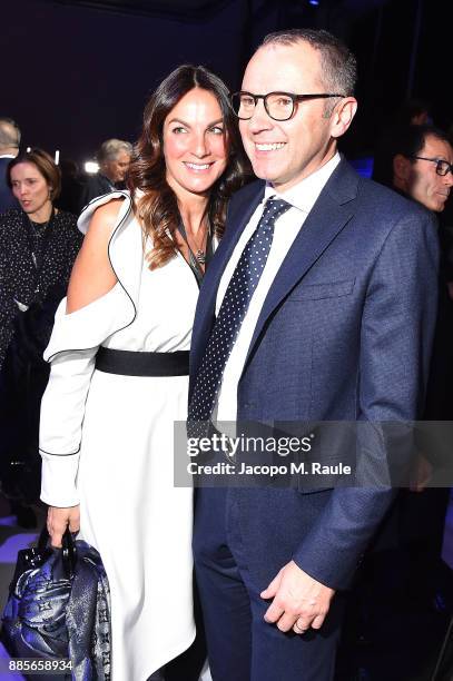 Silvia Colombo and Stefano Domenicali attend LAMBORGHINI URUS WORLD PREMIERE on December 4, 2017 in Sant'Agata Bolognese, Italy.