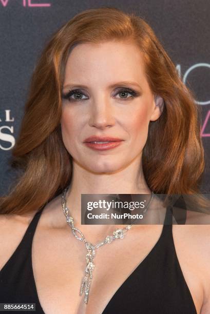 Jessica Chastain attends the 'Molly's Game' movie premiere at 'Capitol Cinema' in Madrid on Dec 4, 2017