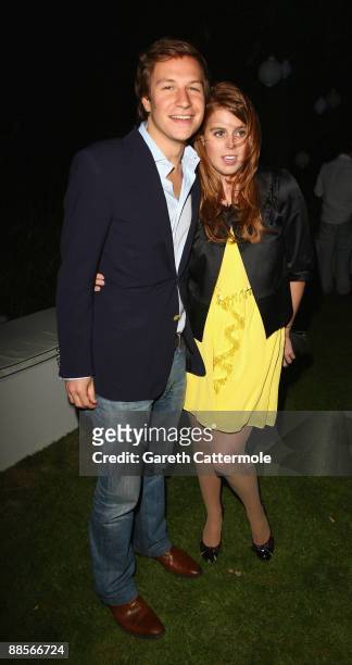 Dave Clark and Princess Beatrice attend The Ralph Lauren Sony Ericsson WTA Tour Pre-Wimbledon Party at The Roof Gardens on June 18, 2009 in London,...