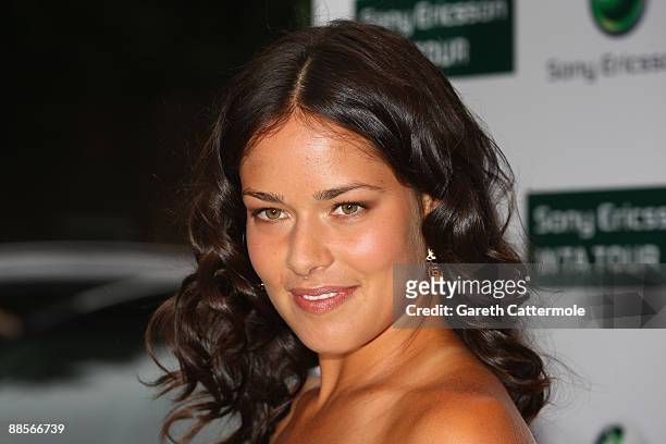 Tennis player Ana Ivanovic arrives at The Ralph Lauren Sony Ericsson WTA Tour Pre-Wimbledon Party at The Roof Gardens on June 18, 2009 in London,...