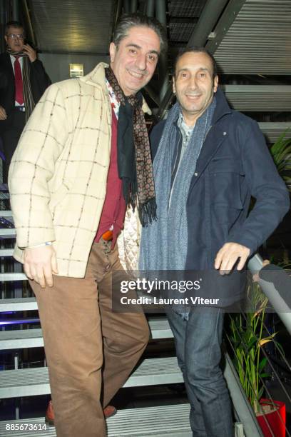 Actors Simon Abkarian and Assaad Bouab attend the 30th anniversary celebration of Institut du Monde Arabe Institut du Monde Arabe on December 4, 2017...