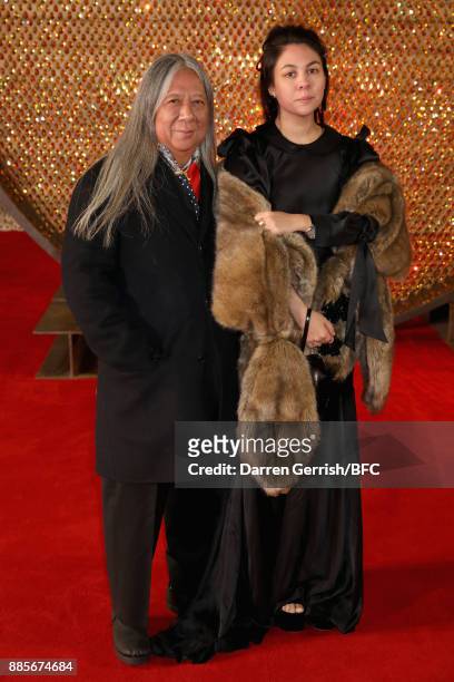 John Rocha and Simone Rocha attend the Swarovski Prolouge at The Fashion Awards 2017 in partnership with Swarovski at Royal Albert Hall on December...