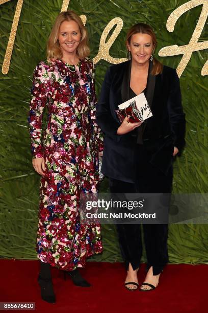 Kate Reardon and Anya Hindmarch attends The Fashion Awards 2017 in partnership with Swarovski at Royal Albert Hall on December 4, 2017 in London,...