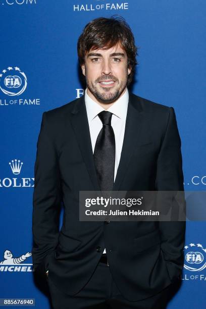 Formula 1 World Champion Fernando Alonso attends the FIA Hall of Fame Induction ceremony at Automobile Club De France on December 4, 2017 in Paris,...