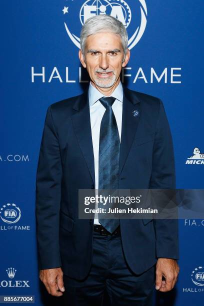 Formula 1 World Champion Damon Hill attends the FIA Hall of Fame Induction ceremony at Automobile Club De France on December 4, 2017 in Paris, France.