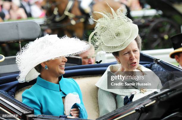 Princess Anne, Princess Royal and Princess Haya Bint Al Hussein attend Ladies Day of Royal Ascot at Ascot Racecourse on June 18, 2009 in Ascot,...