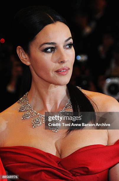 Actress Monica Bellucci attends the "Don't Look Back" Premiere at the Grand Theatre Lumiere during the 62nd Annual Cannes Film Festival on May 16,...
