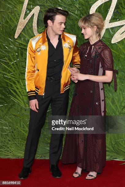 Charlie Heaton and Natalia Dyer attends The Fashion Awards 2017 in partnership with Swarovski at Royal Albert Hall on December 4, 2017 in London,...
