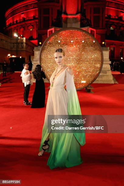 Natasha Poly attends the Swarovski Prolouge at The Fashion Awards 2017 in partnership with Swarovski at Royal Albert Hall on December 4, 2017 in...