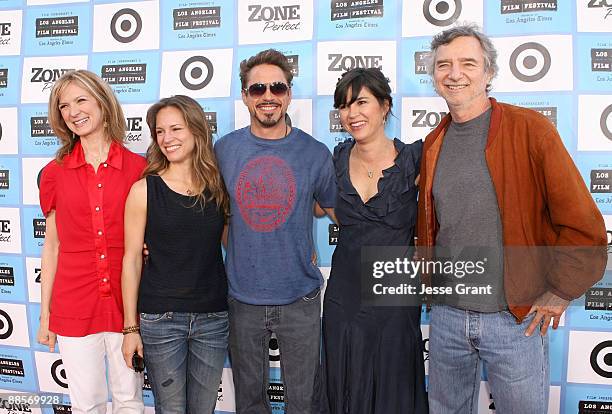 Film Independent Executive Director Dawn Hudson, Susan Downey, husband actor Robert Downey Jr., Los Angeles Film Festival Director Rebecca Yeldham...