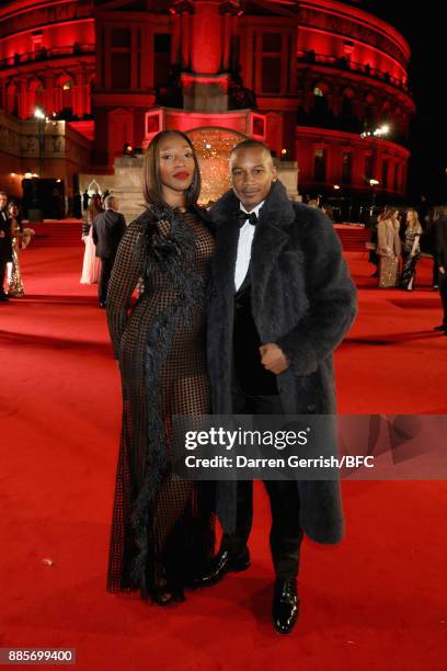 Vanessa King and Eric Underwood attend the Swarovski Prolouge at The Fashion Awards 2017 in partnership with Swarovski at Royal Albert Hall on...