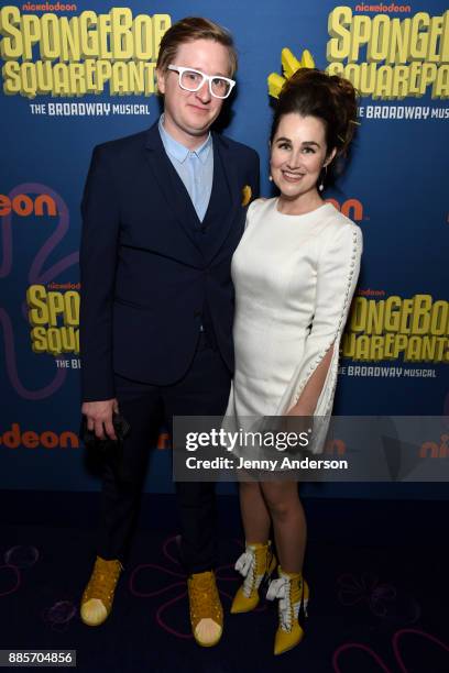 Kyle Jarrow and Lauren Worsham attend Opening Night of Nickelodeon's SpongeBob SquarePants: The Broadway Musical at Palace Theatre on December 4,...