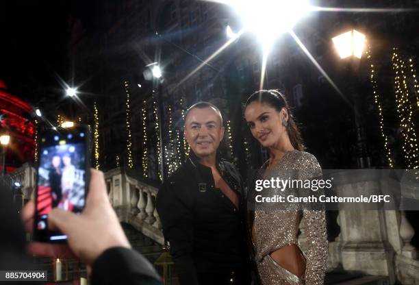 Julien Macdonald and Izabel Goulart attends The Fashion Awards 2017 in partnership with Swarovski at Royal Albert Hall on December 4, 2017 in London,...