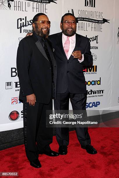 Eddie Holland and Brian Holland attend the 40th Annual Songwriters Hall Of Fame Awards Gala at The New York Marriott Marquis on June 18, 2009 in New...