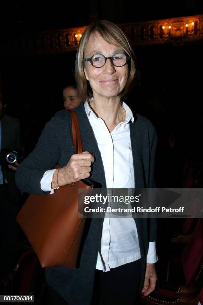 French Ministre of Culture Francoise Nyssen attends the Tribute to Actress Jeanne Moreau at Odeon Theatre on December 4, 2017 in Paris, France.