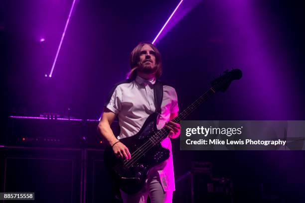 Chris Edwards of Kasabian performs at Motorpoint Arena on December 4, 2017 in Cardiff, Wales.