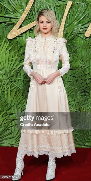 Selena Gomez attends "The Fashion Awards 2017" in partnership with Swarovski at Royal Albert Hall in London, United Kingdom on December 4, 2017.