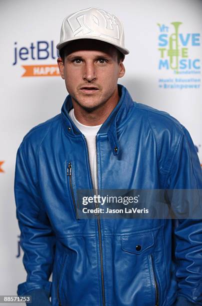 Pro skater Rob Dyrdek attends the JetBlue and VH1 Save the Music Foundation Coast-to-Coast launch party at My House on June 17, 2009 in Hollywood,...