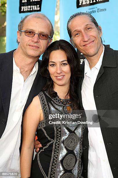 Filmmaker Juan Rulfo, Blanca Granados and filmmaker Carlos Hagerman arrive to the Los Angeles Film Festival opening night gala premiere of "Paper...