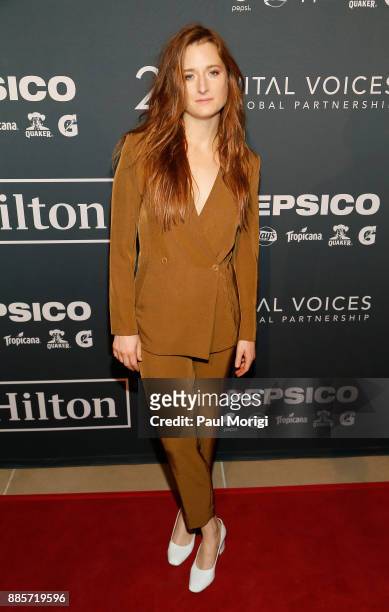 Presenter Actor, Activist Grace Gummer attends Vital Voices Global Partnership: 2017 Voices Against Solidarity Awards at IAC HQ on December 4, 2017...