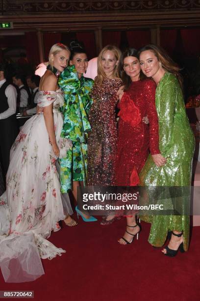 Poppy Delevingne, Giovanna Battaglia Engelbert, Lauren Santo Domingo, Natalie Massenet and Alice Temperley during The Fashion Awards 2017 in...