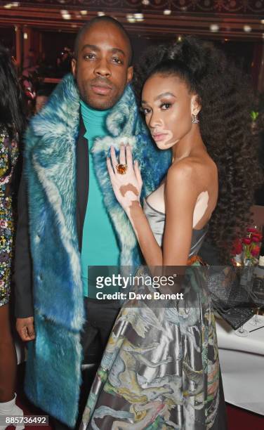 Emmanuel Ezugwu and Winnie Harlow attend The Fashion Awards 2017 in partnership with Swarovski after party at Royal Albert Hall on December 4, 2017...