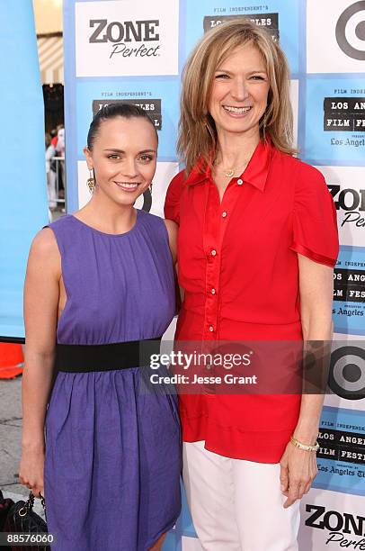 Actress Christina Ricci and Film Independent Executive Director Dawn Hudson arrive at the 2009 Los Angeles Film Festival's Opening Night Premiere of...