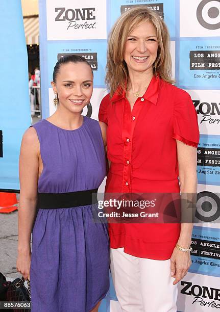 Actress Christina Ricci and Film Independent Executive Director Dawn Hudson arrive at the 2009 Los Angeles Film Festival's Opening Night Premiere of...
