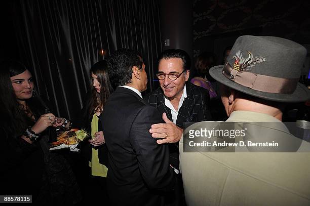 Actor Andy Garcia celebrates the Los Angeles Lakers' 2009 NBA championship at Club Nokia LA LIVE on June 18, 2009 in Los Angeles, California. NOTE TO...