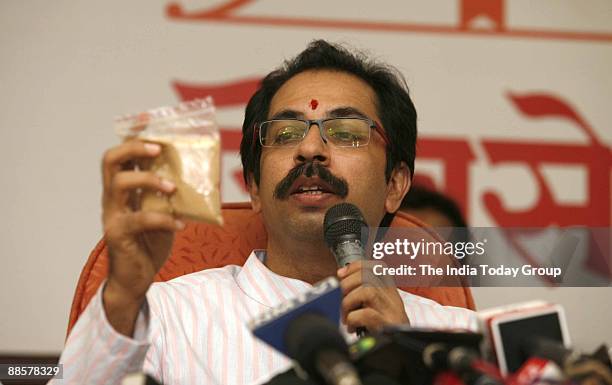 Uddhav Thackeray at the launch of 'Shiv Vada' at Sena Bhavan on June 18, 2009 in Mumbai, India.