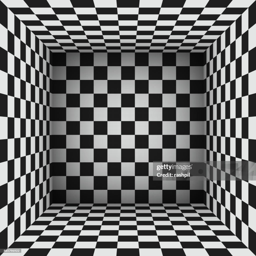 Checkered Surfaces That Makes An Abstract Room High-Res Vector Graphic ...